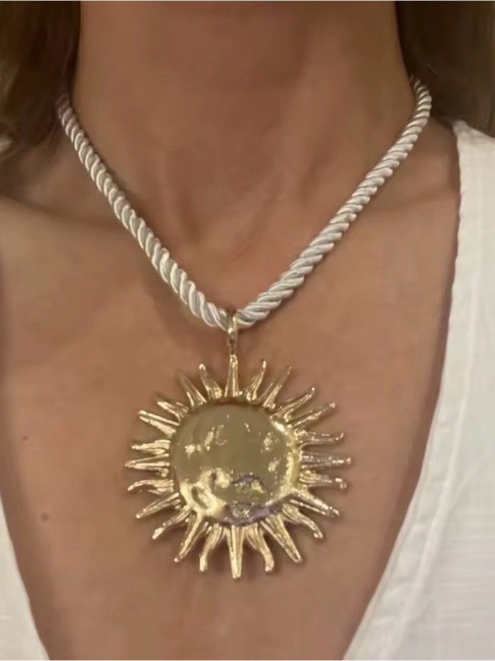Zara Sun Cord Gold Necklace + Earrings Set - Picture 3 of 13
